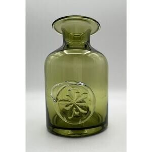Dartington Small 5” Olive Green Aquilegia Flower Bottle Vase ~ Made in England